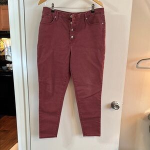New Directions Burgundy 90’s style Jeans size 14 regular length